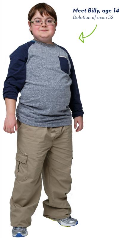 Meet Billy, age 14, deletion of exon 52