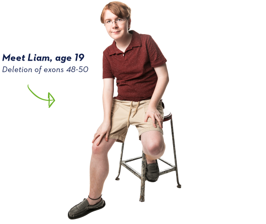 Meet Liam, age 19, deletion of exons 48-50