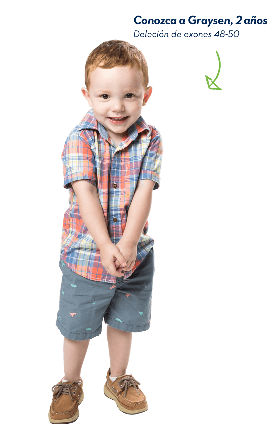Conozca a Graysen, 2 años. Deleción de exones 48-50.
