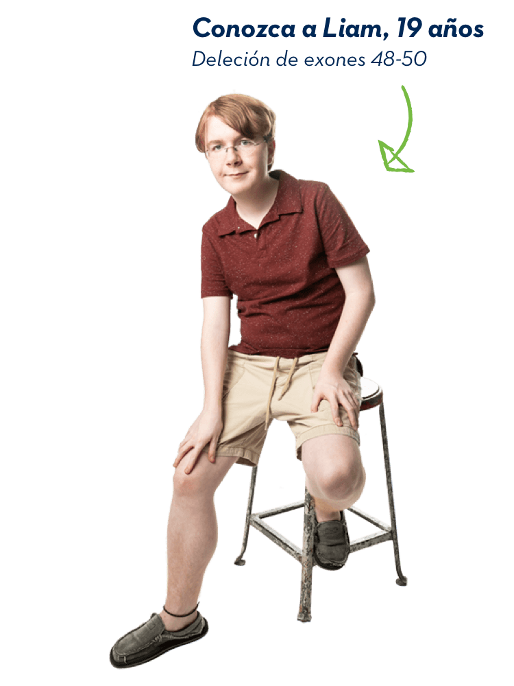 Conozca a Liam, 19 años. Deleción de exones 48-50.
