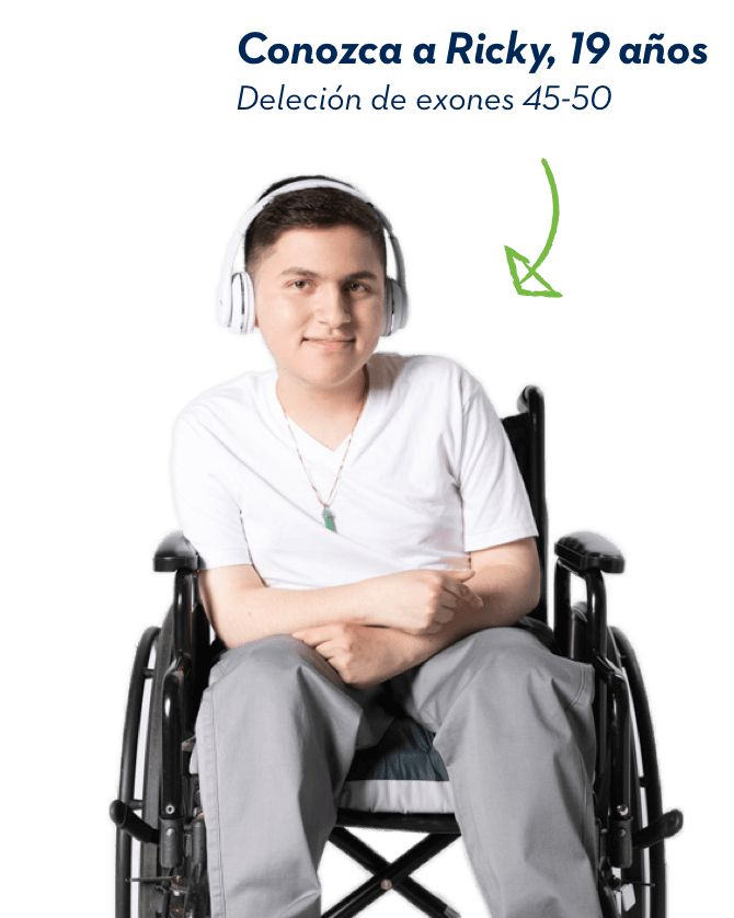 Conozca a Ricky, 19 años. Deleción de exones 45-50.