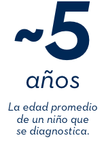 5 años. La edad promedio de un niño que se diagnostica.