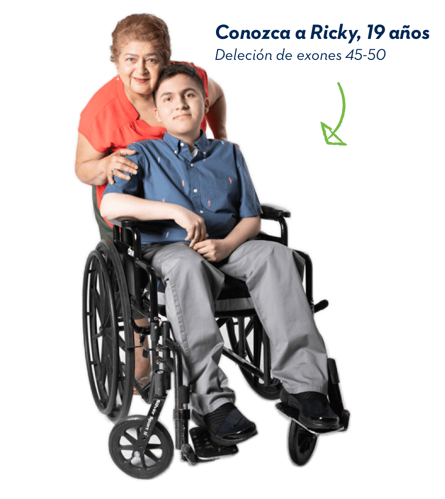 Conozca a Ricky, 19 años. Deleción de exones 45-50.