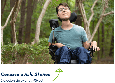 Conozca a Ash, 21 años. Deleción de exones 48-50.