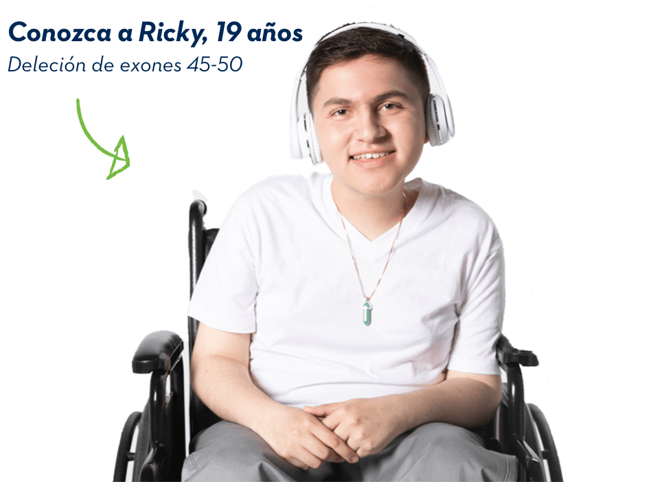 Conozca a Ricky, 19 años. Deleción de exones 45-50.