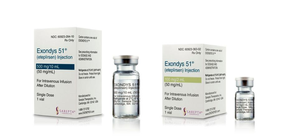 EXONDYS 51 packaging and vials